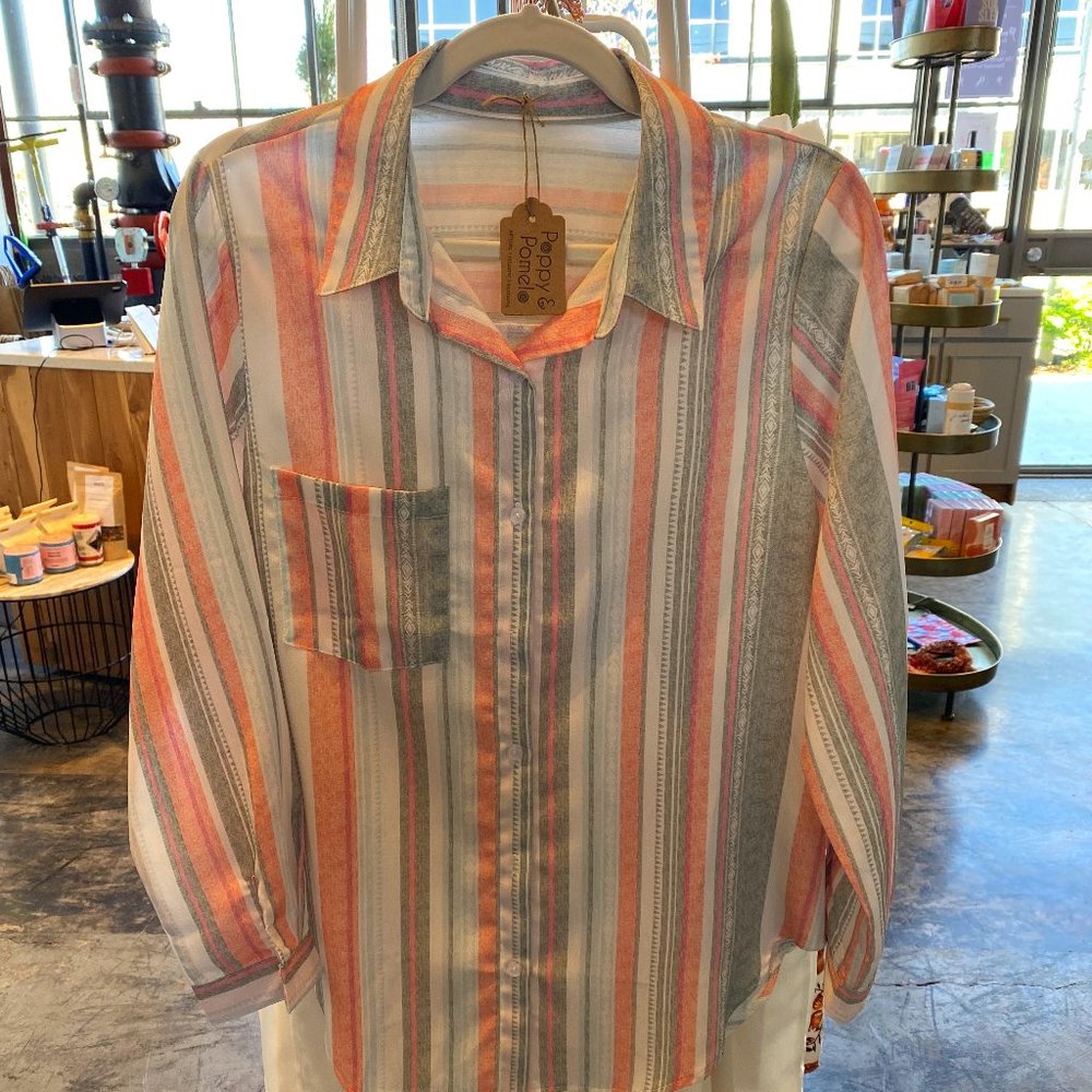 Striped Button Down Top